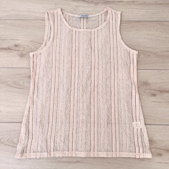 Anarkh Lace Sleeveless Top in 'Vintage Ivory' Size Medium Made in USA / Coquette - Picture 3 of 14